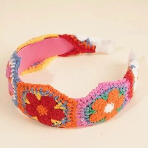 Vibrant Floral Crochet Headband, NEW